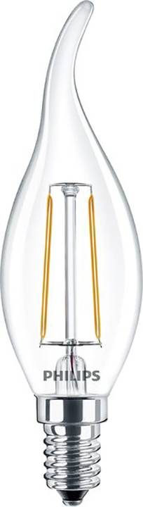 Philips LED 37759200 LED Clase de eficiencia energética E (A - G) E14 Forma de vela, ráfaga de viento 2 W = 25 W Blanco -0