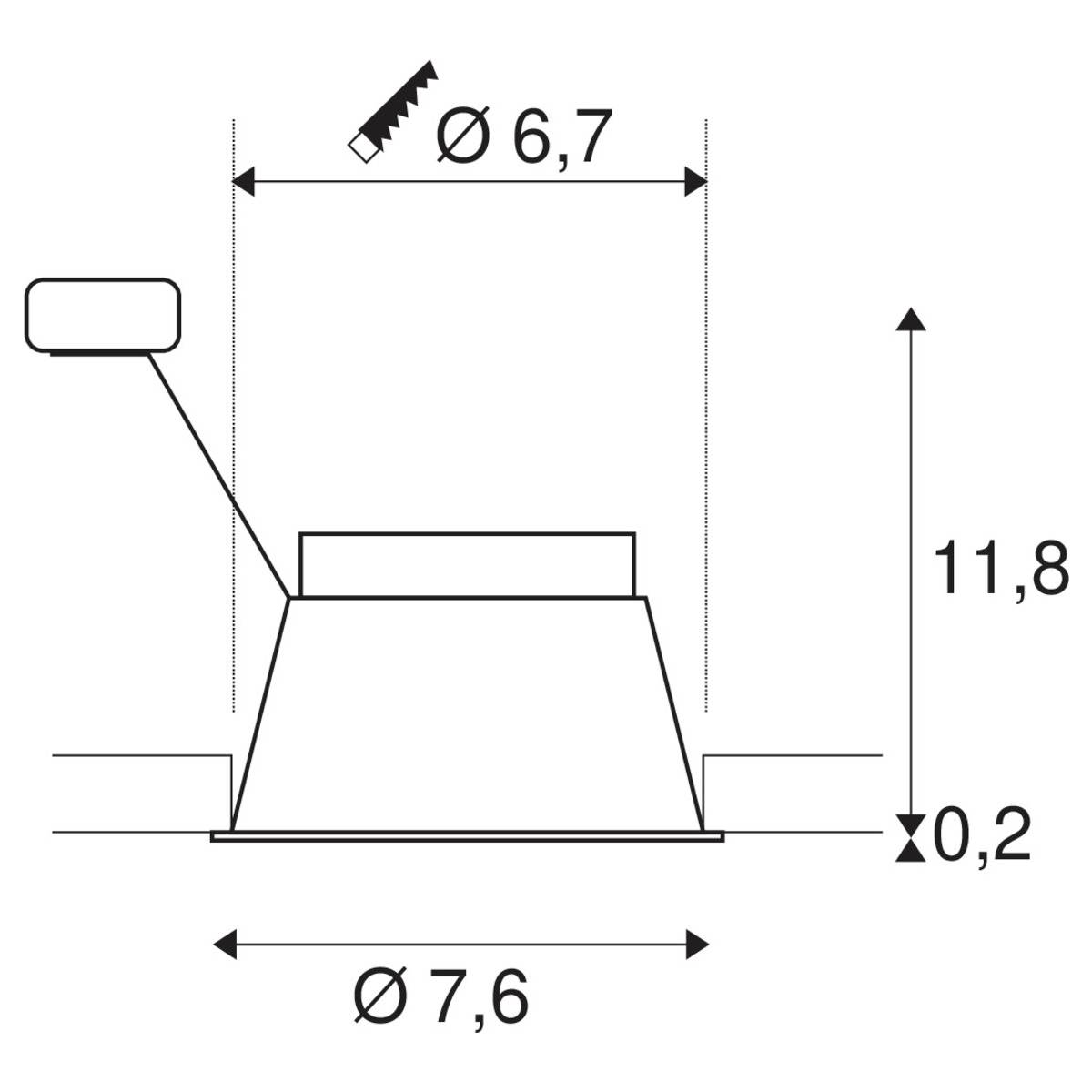 SLV 1005436 HORN Lámpara LED de encastre LED instalado de forma fija 25 W Blanco-2