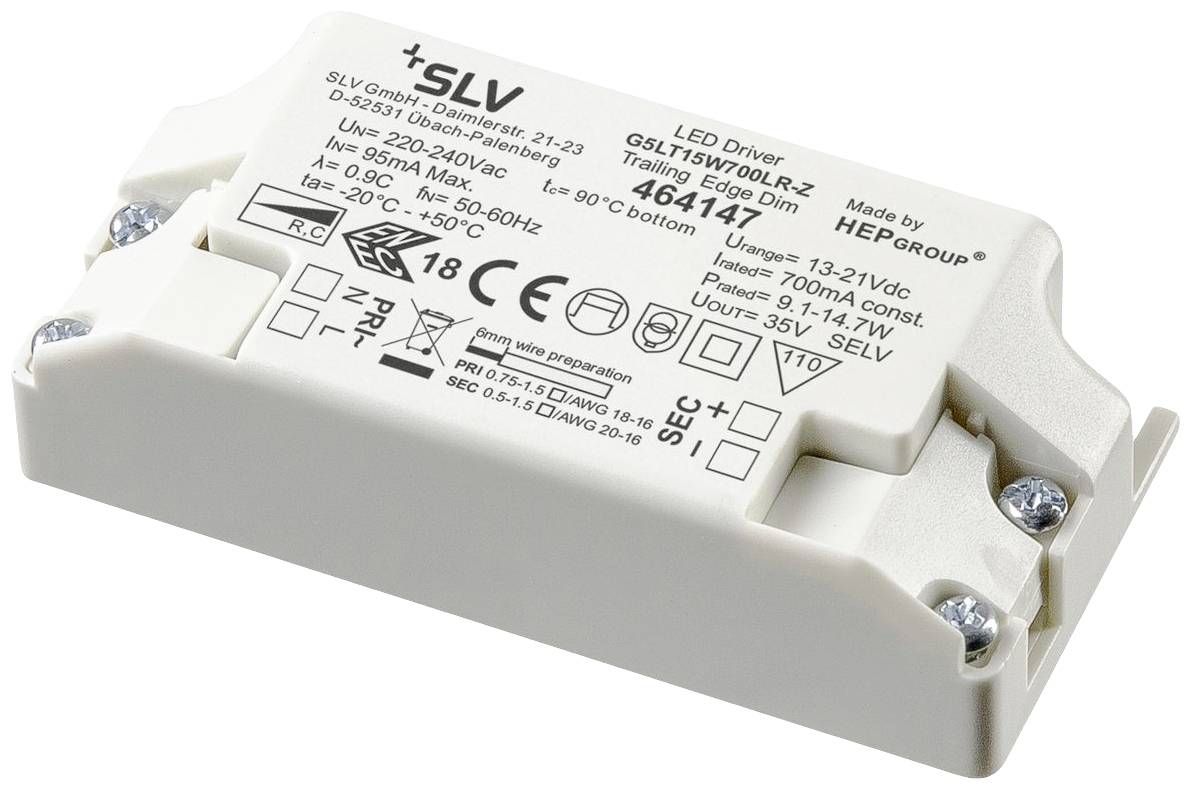 SLV 464147 Controlador de LED Corriente constante 14.7 W 700 mA Atenuable 1 ST-0