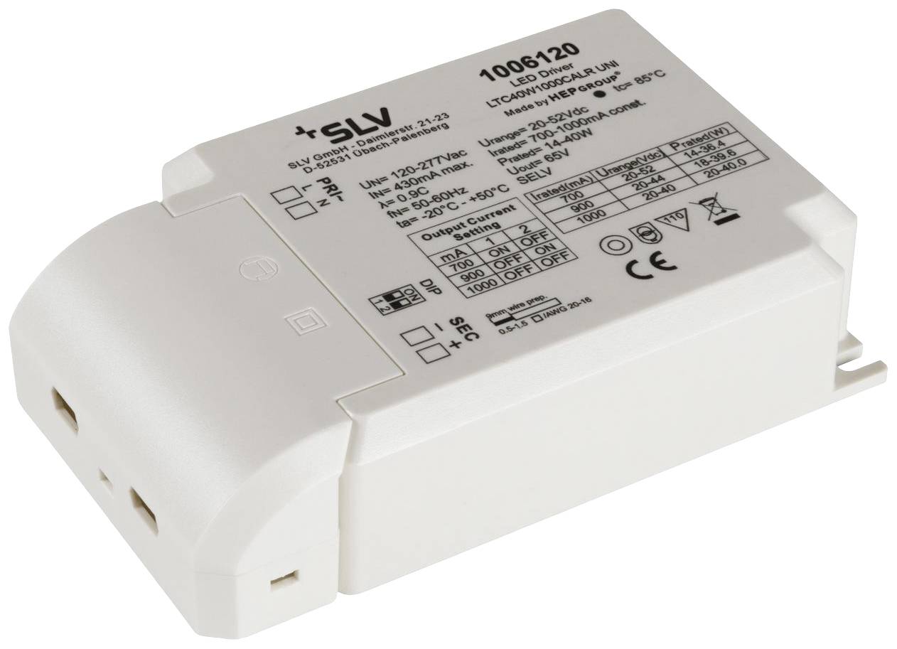 SLV 1006120 Controlador de LED Corriente constante 40 W 700 - 1000 mA Ajustable 1 ST-0
