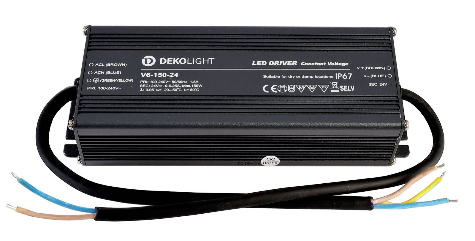 Deko Light IP CV Transformador de LED Tensión constante 150 W 0 - 6250 mA 24 V/DC Protección contra sobrecarga 1 UD(S).-0