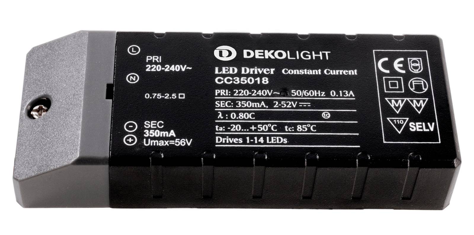 Deko Light Basic CC Transformador de LED Corriente constante 18 W 350 mA 2 - 52 V 1 UD(S).-0