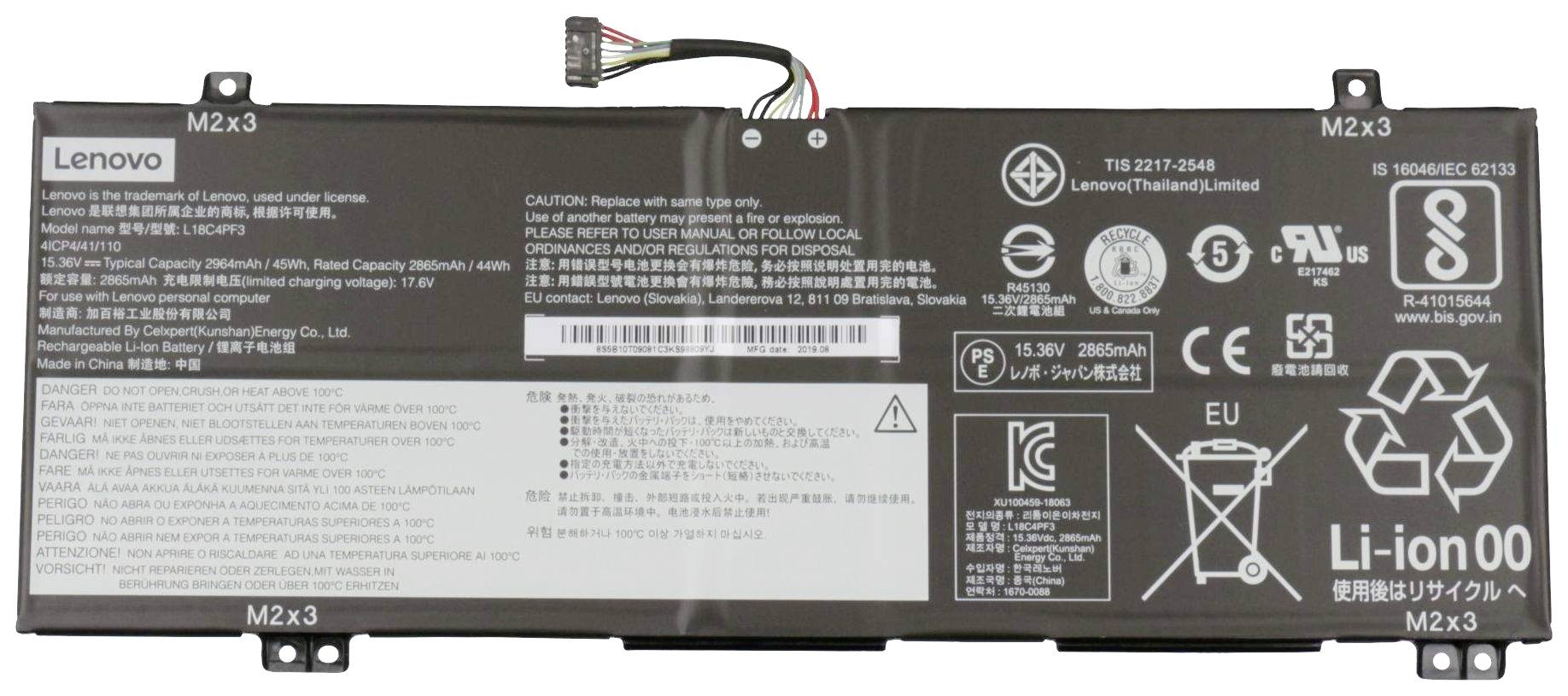 Lenovo Batería para ordenador portátil 5B10T09081 15.36 V 2964 mAh Lenovo-0