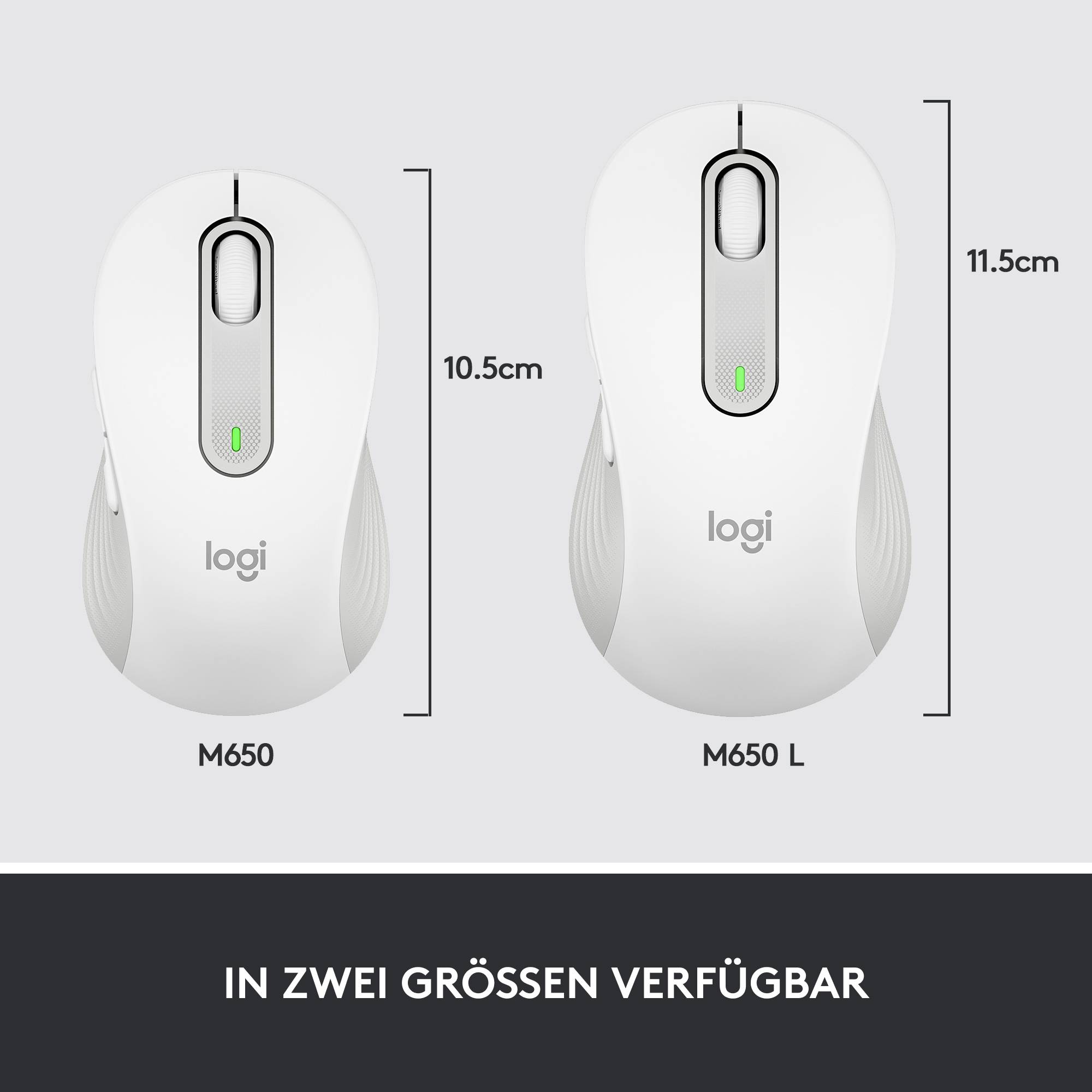 Logitech Signature M650 L Ratón WLAN Radiocontrolado, Bluetooth® Óptico Blanco 5 Teclas 4000 dpi-7
