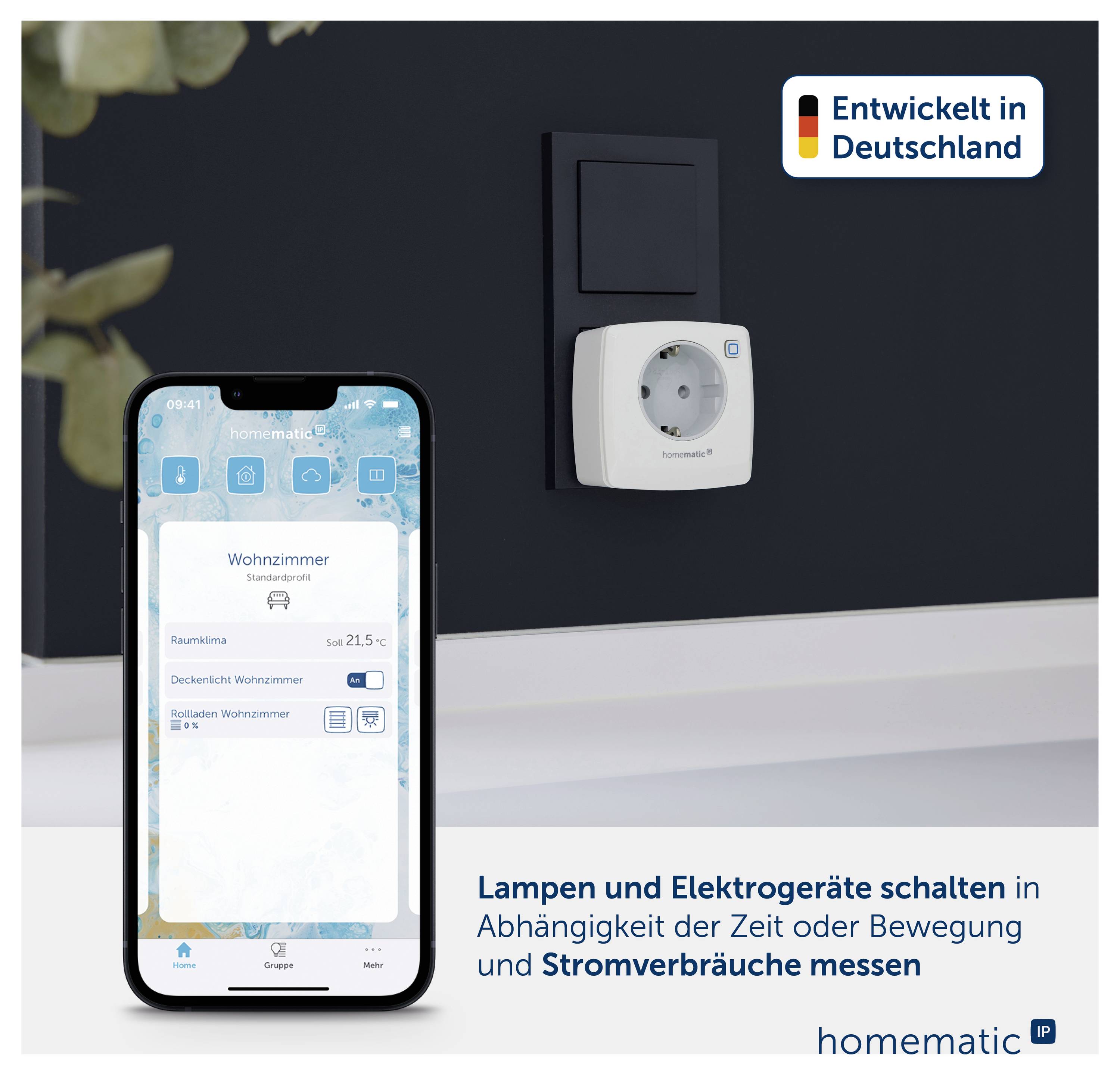 Homematic IP Radiotransmisión Toma de corriente Con función de medición HmIP-PSM-2-1