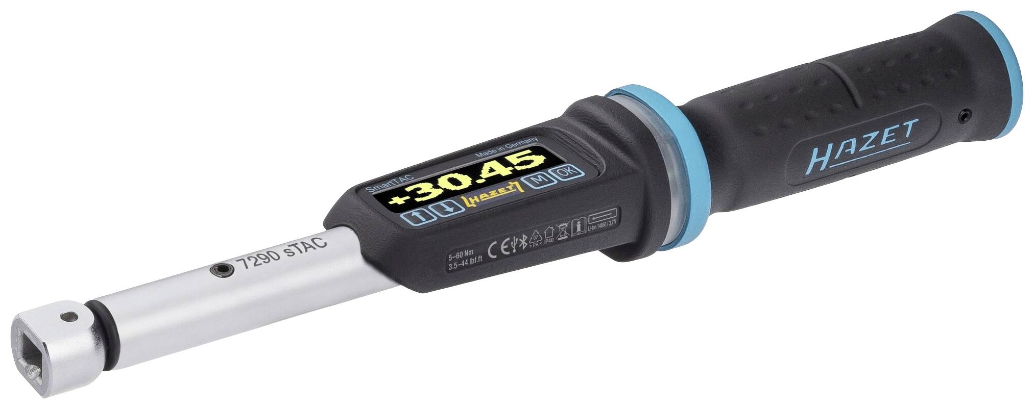 Hazet 7290-2STACCAL 7290-2STACCAL Llave dinamométrica electrónica Calibrado según (DAkkS) Con carraca conmutable Cuadrado macho 9 x 12 mm 5 - 60 Nm