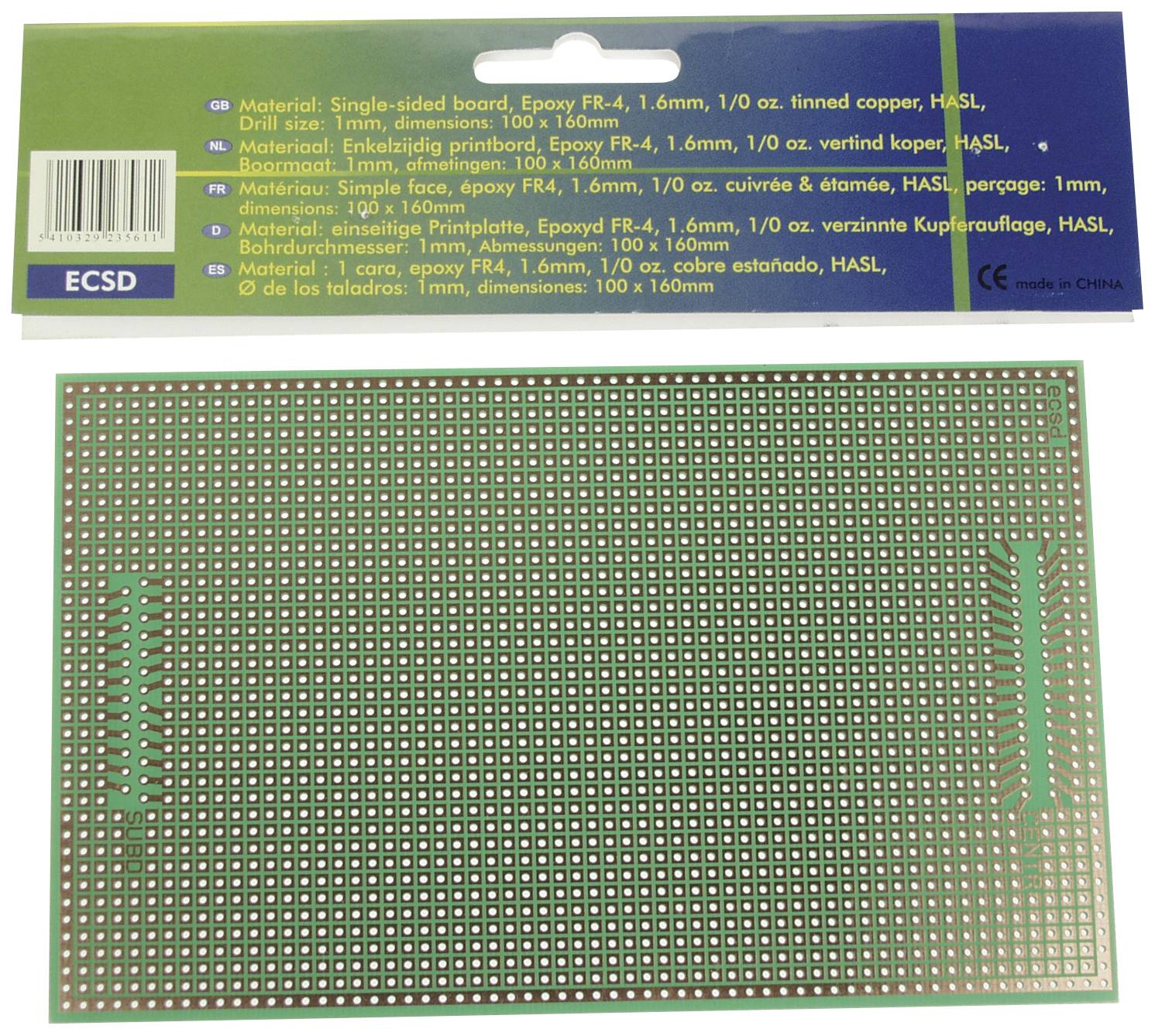 Velleman ECSD Europlatina ( x ) 160 mm x 100 mm Contenido 1 ST