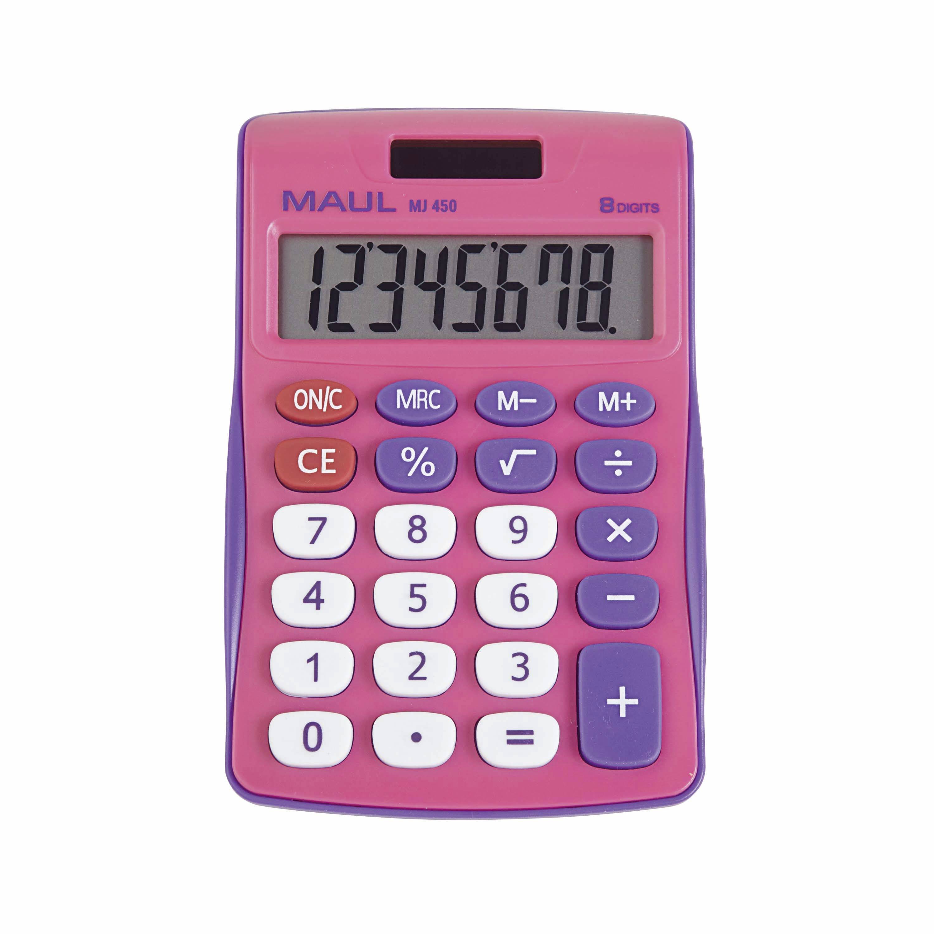 Maul MJ 450 Calculadora de mesa Rosa Pantalla (cifras): 8 Alimentación por pilas, con alimentación de energía solar (Anc-0