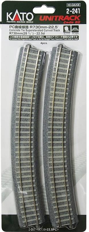 Unitrack H0 Kato 2-241 Vía curva 4 UD(S).