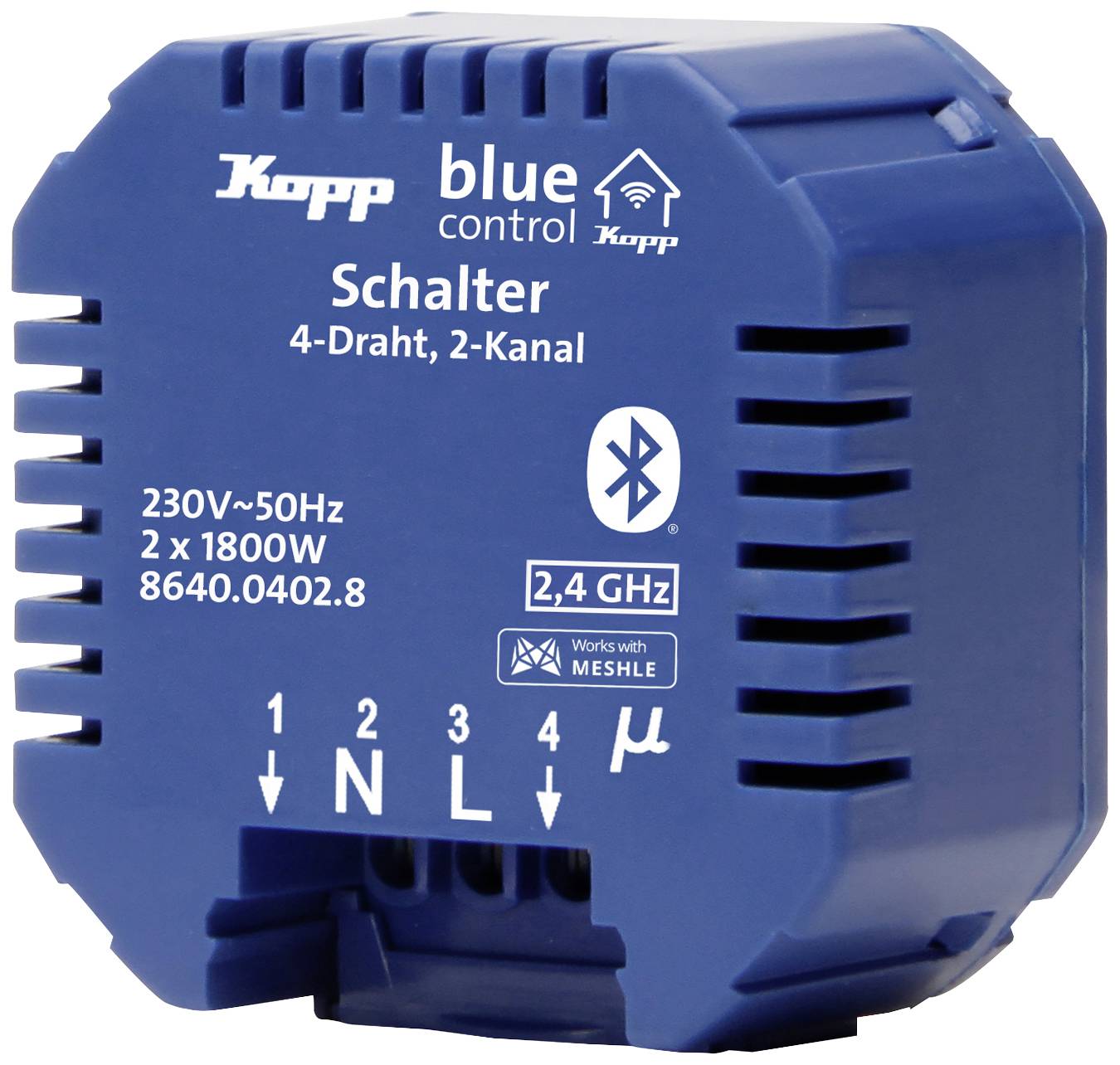BC.Schaltakt.4D.2Kan. Blue-Control 2 canales Actuador de conmutación Capacidad de conmutación (máx.) 1800 W, 1800 W Blau