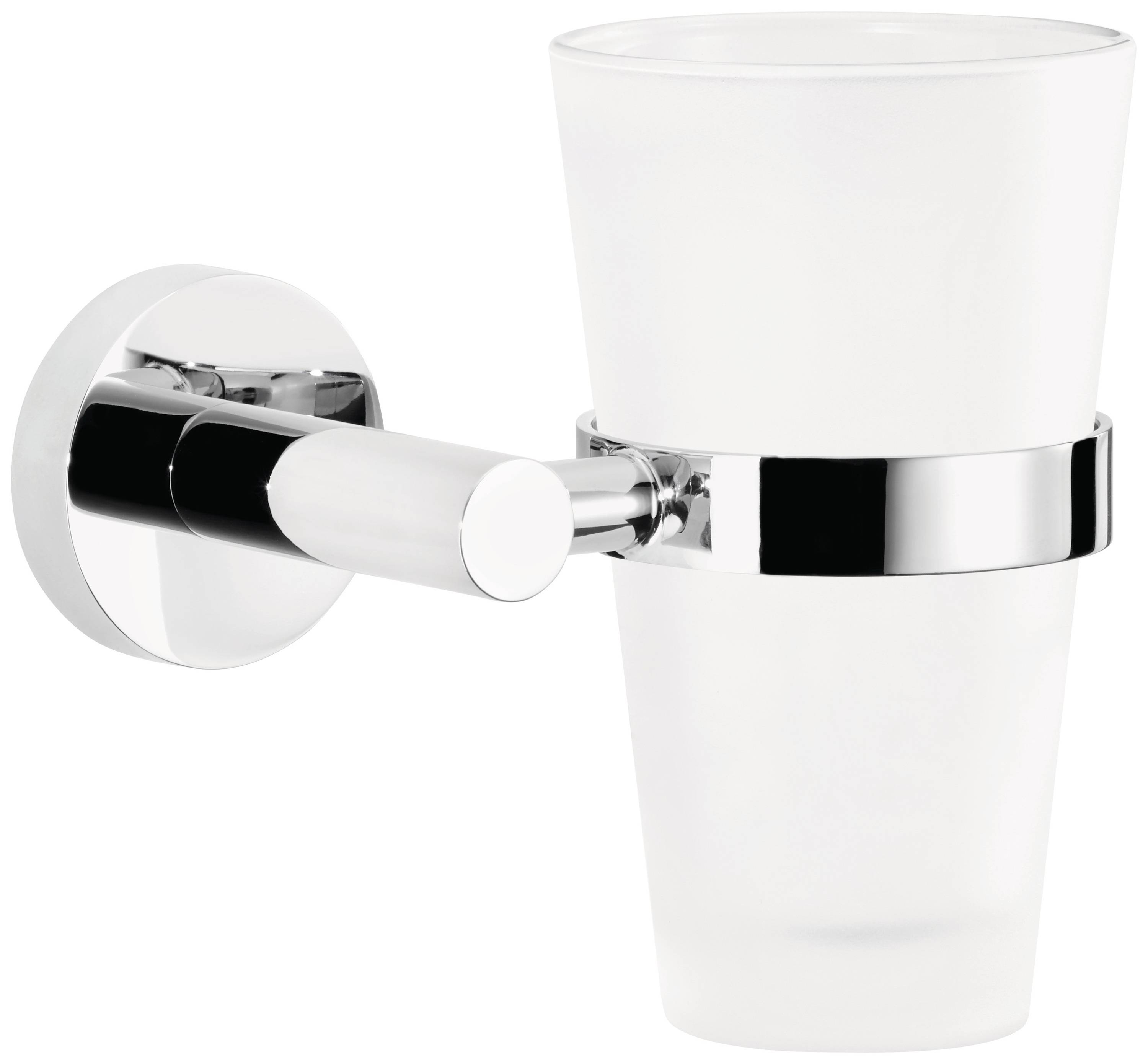 tesa 40476-00000-00 tesa Exxcellent Zahnbürstenhalter inkl. Klebelösung Vaso para cepillos de dientes Cromo