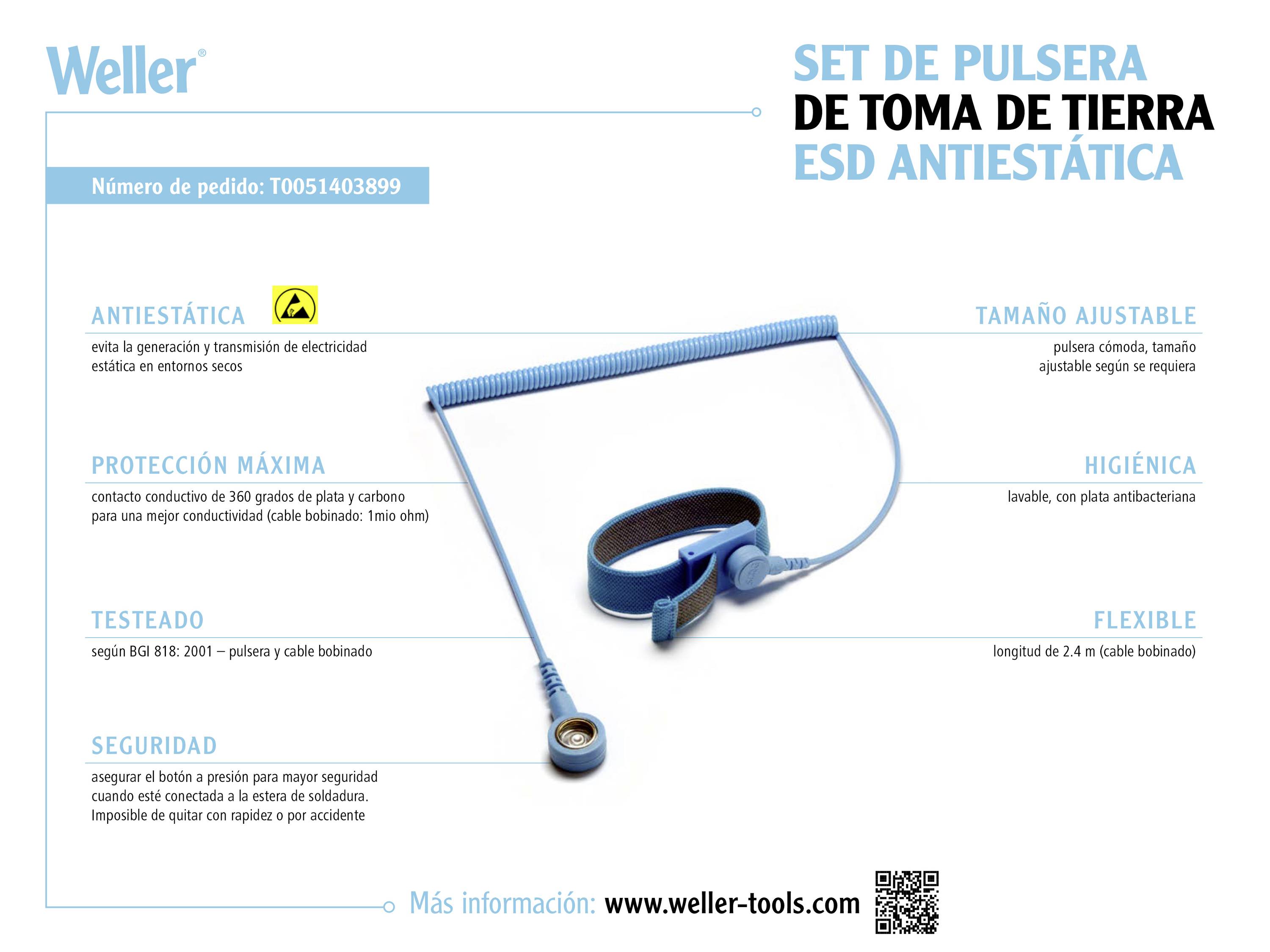 Weller Pulsera ESD Blau-11