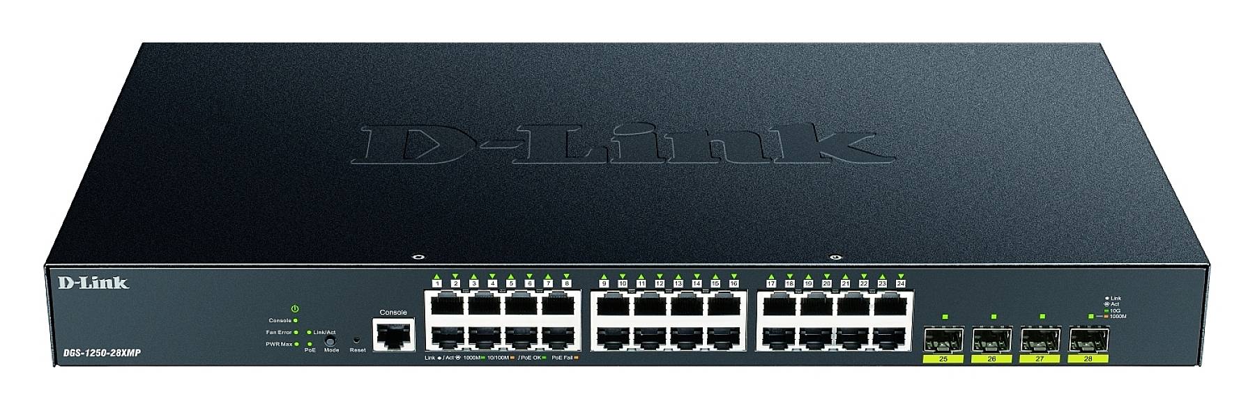 D-Link DGS-1250-28XMP/E DGS-1250-28XMP/E Dispositivo de red 24 + 4 puertos 128 Gbit/s Función PoE-0