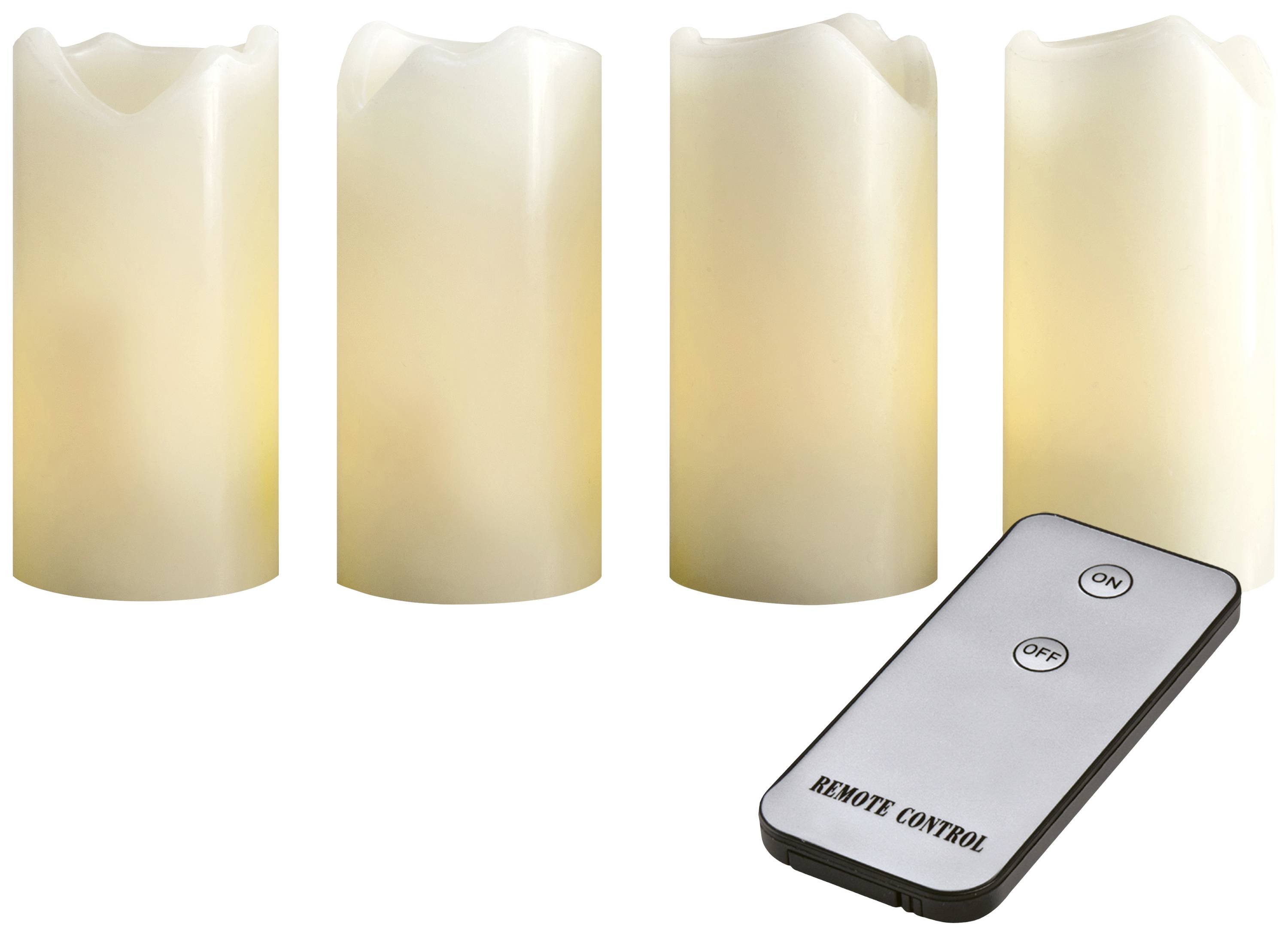 X4-LIFE 701973 Vela de cera LED Juego de 4 Con control remoto-0