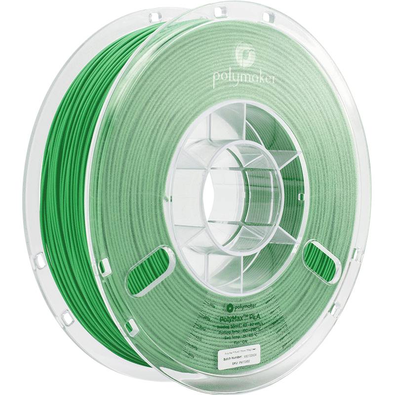 Polymaker PA06006 PolyMAX Tough Filamento PLA Elevada rigidez, Elevada resistencia a la extracción, Resistente a impactos 1.75 mm 750 g Verde 1 UD(S).