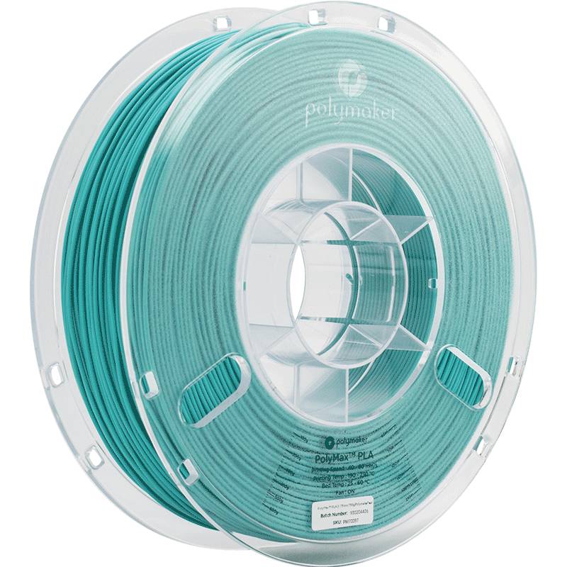Polymaker PA06010 PolyMAX Tough Filamento PLA Elevada rigidez, Elevada resistencia a la extracción, Resistente a impactos 1.75 mm 750 g Turquesa PolyMax 1 UD(S).