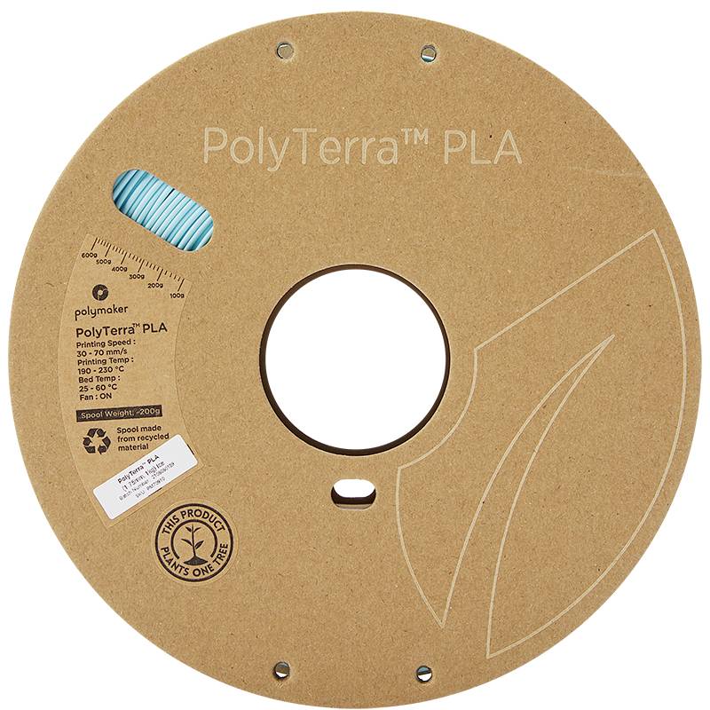 Polymaker 70910 PolyTerra Filamento PLA Menor contenido de plástico 1.75 mm 1000 g Azul hielo 1 UD(S).-2