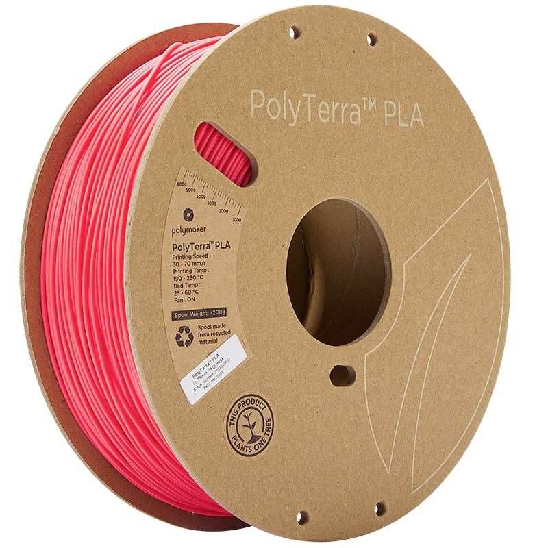 Polymaker 70905 PolyTerra Filamento PLA Menor contenido de plástico 1.75 mm 1000 g Rosa 1 UD(S).-0
