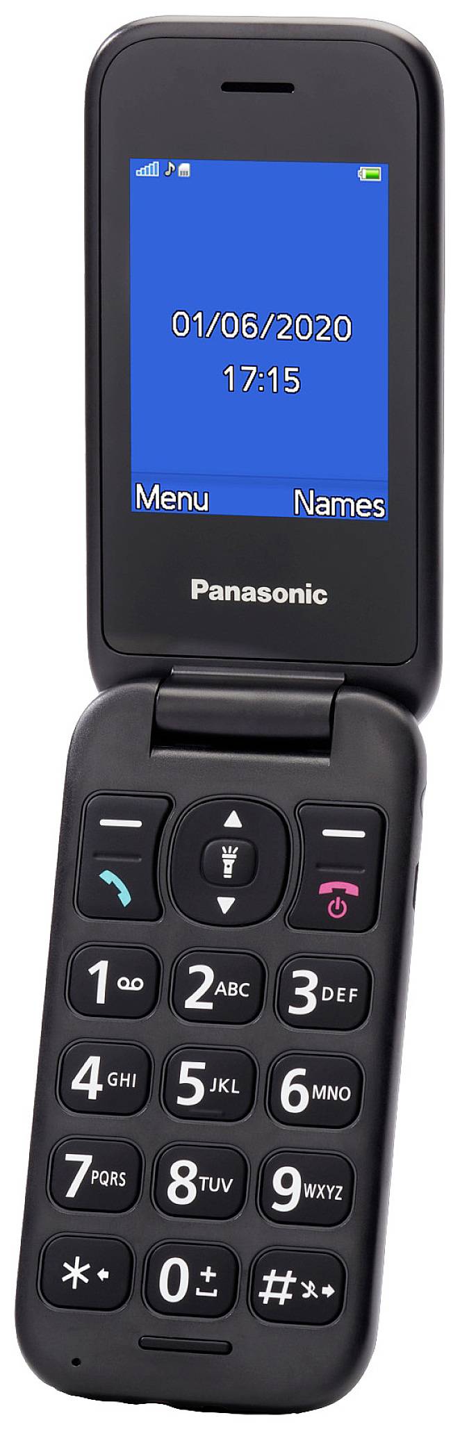 Panasonic KX-TU400 Teléfono móvil plegable para personas mayores Tecla SOS Gris-0