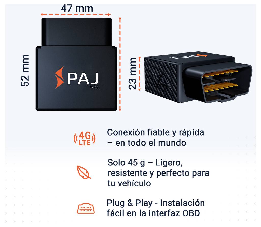 PAJ GPS CAR OBD 4G 2.0 Rastreador GPS Rastreador de vehículos Schwarz 1 UD(S).-4