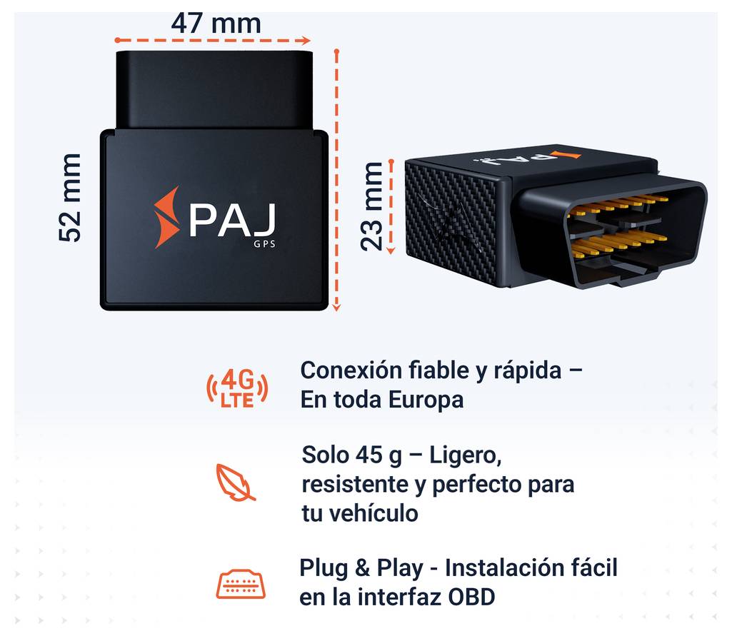 PAJ GPS CAR OBD 4G 2.0 Rastreador GPS Rastreador de vehículos Schwarz 1 UD(S).-5