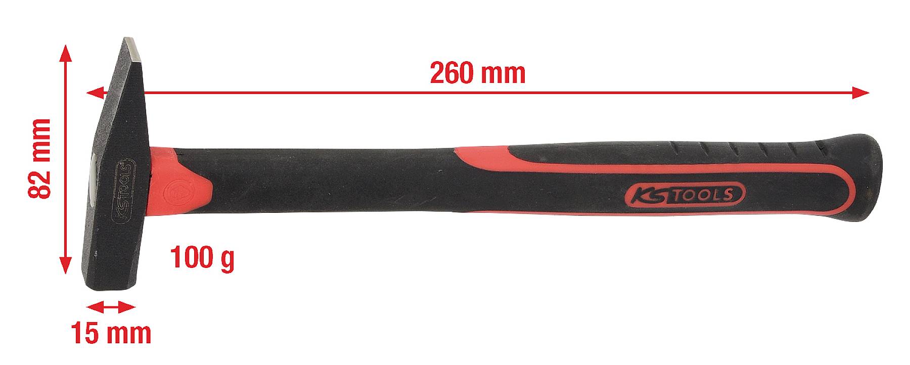KS Tools 1421311 142.1311 Martillo de mecánico 180 g 260 mm DIN 1041 1 UD(S).-4