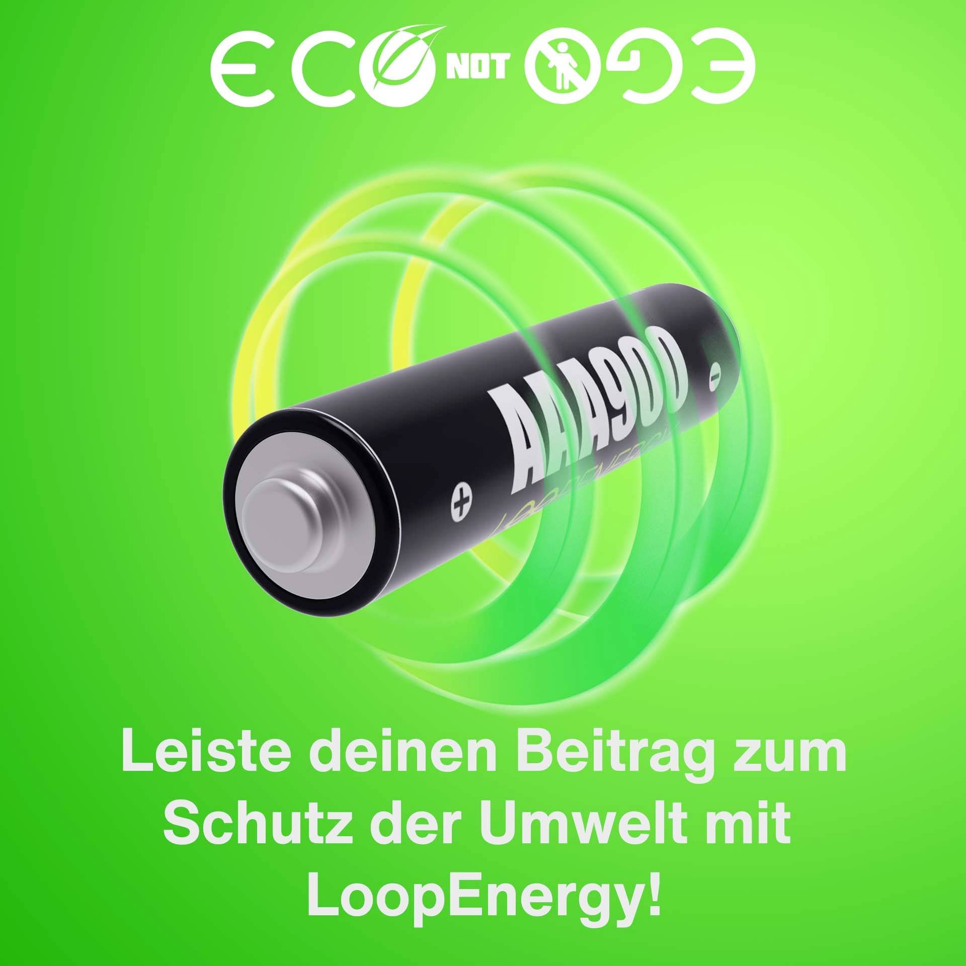 Verico Verico LoopEnergy AAA USB-C Micro-Akku 900mWh 2 St. Batería con USB-C® Li-Ion 600 mAh 1.5 V 2 ST-6