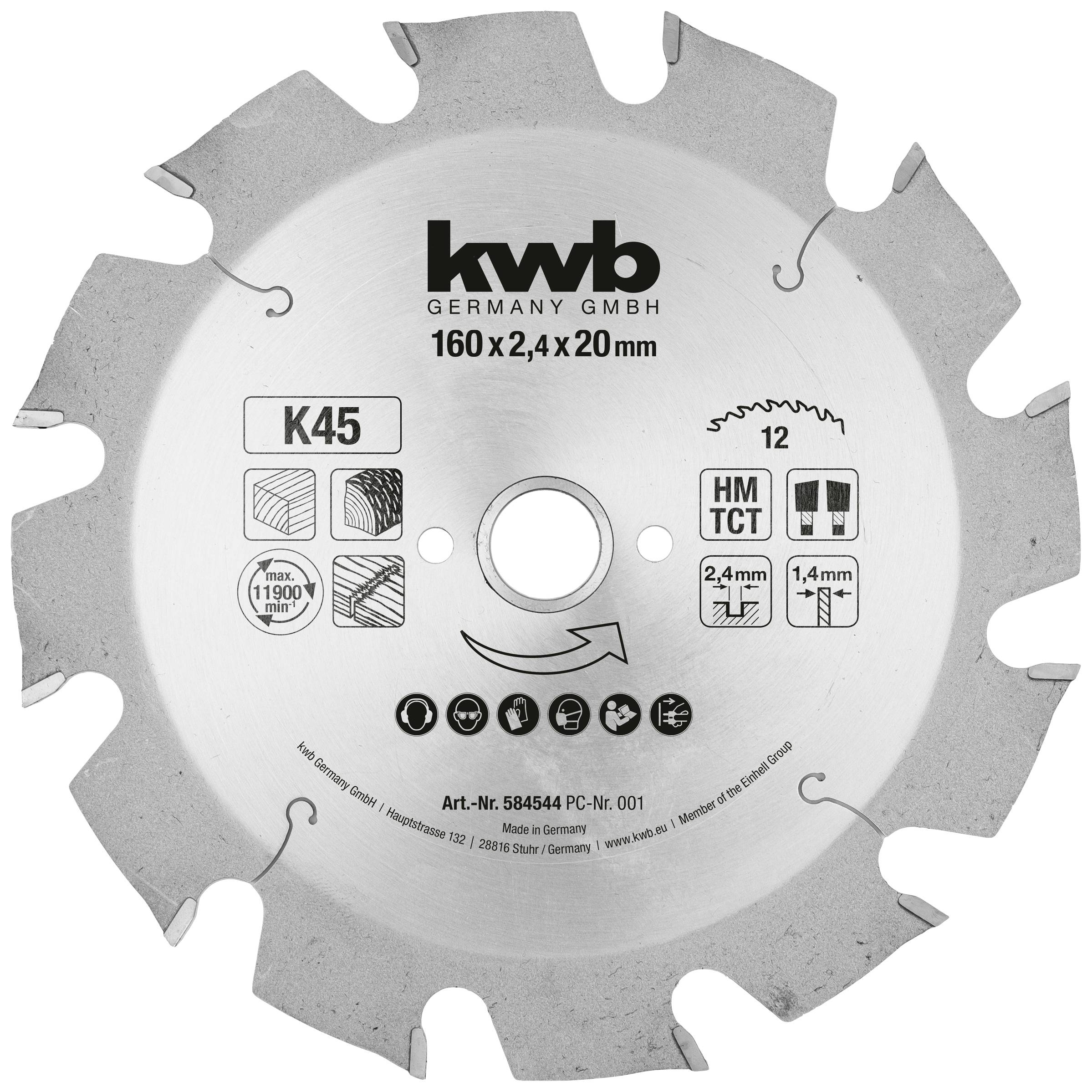 kwb 584544 Hoja de sierra circular 160 x 16 mm 1 UD(S).