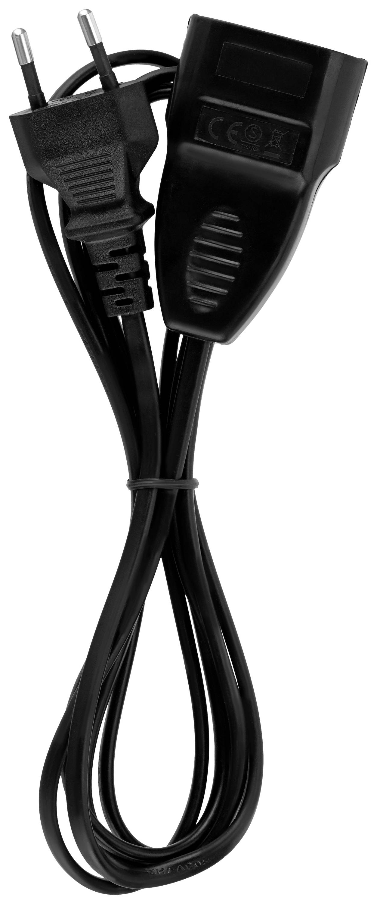 REV 00128014 Corriente Extension cable 2.5 A Schwarz 2 m H03VVH2-F 2X 0,75 mm²-0