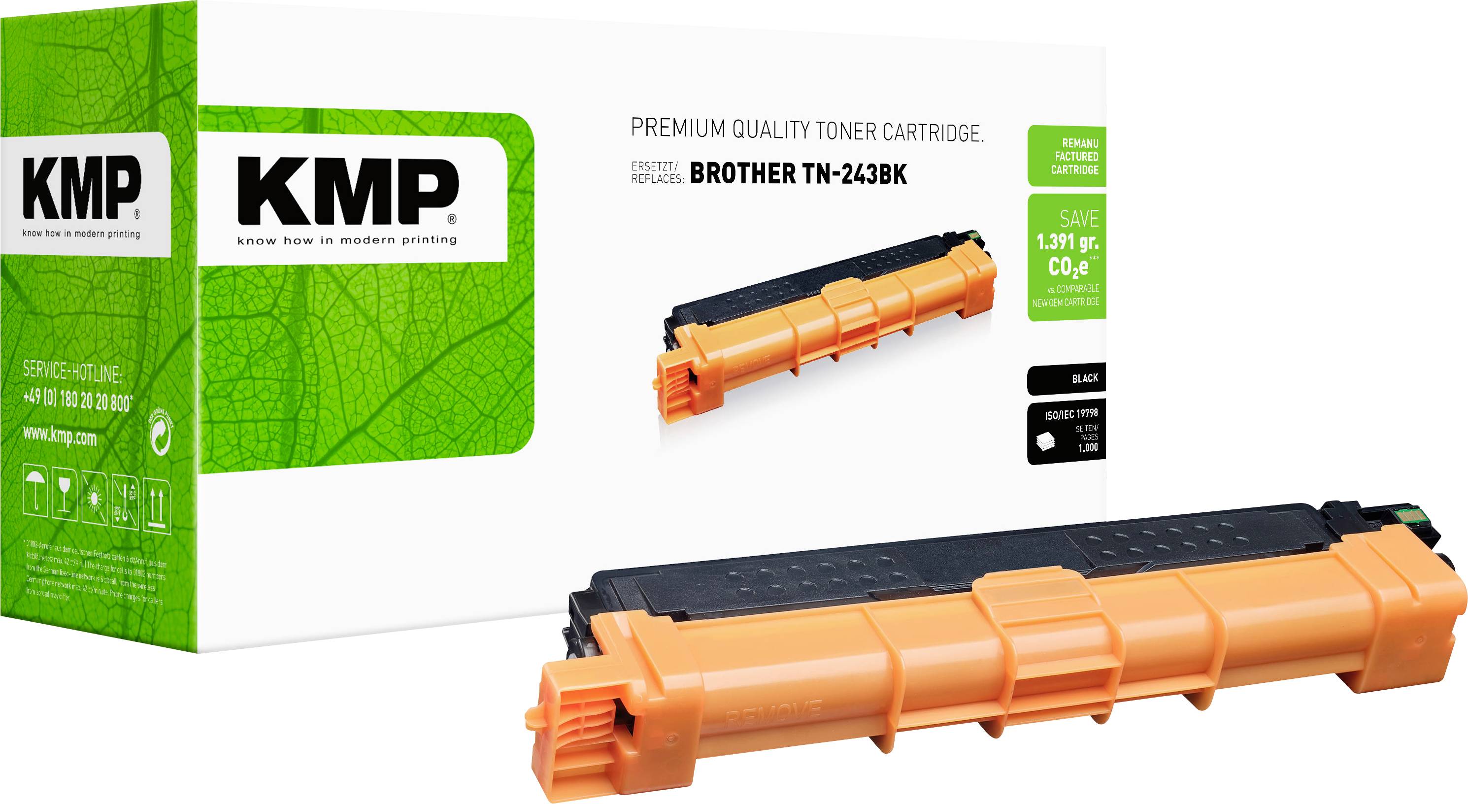 KMP Tóner reemplaza Brother TN243BK Compatible Negro 1000 Lados B-T109 1268,0000