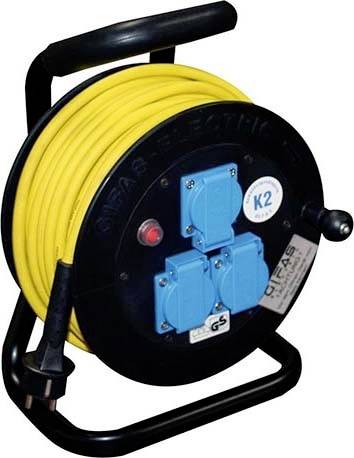 Gifas Electric 255873 Enrollacables 25 m Conector con toma de tierra-0