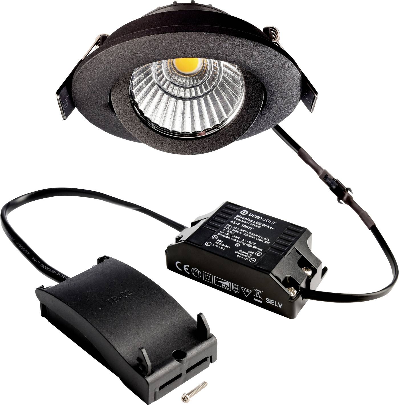 Deko Light 565357 Dione Lámpara LED de encastre Clase de eficiencia energética: F (A - G) LED LED instalado de forma fija 8.50 W Schwarz