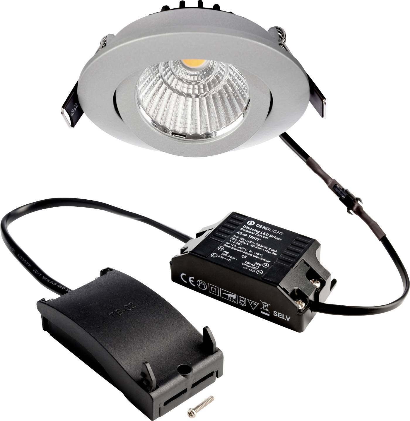 Deko Light 565359 Dione Lámpara LED de encastre Clase de eficiencia energética: F (A - G) COB LED LED instalado de forma fija 8.50 W Gris plata