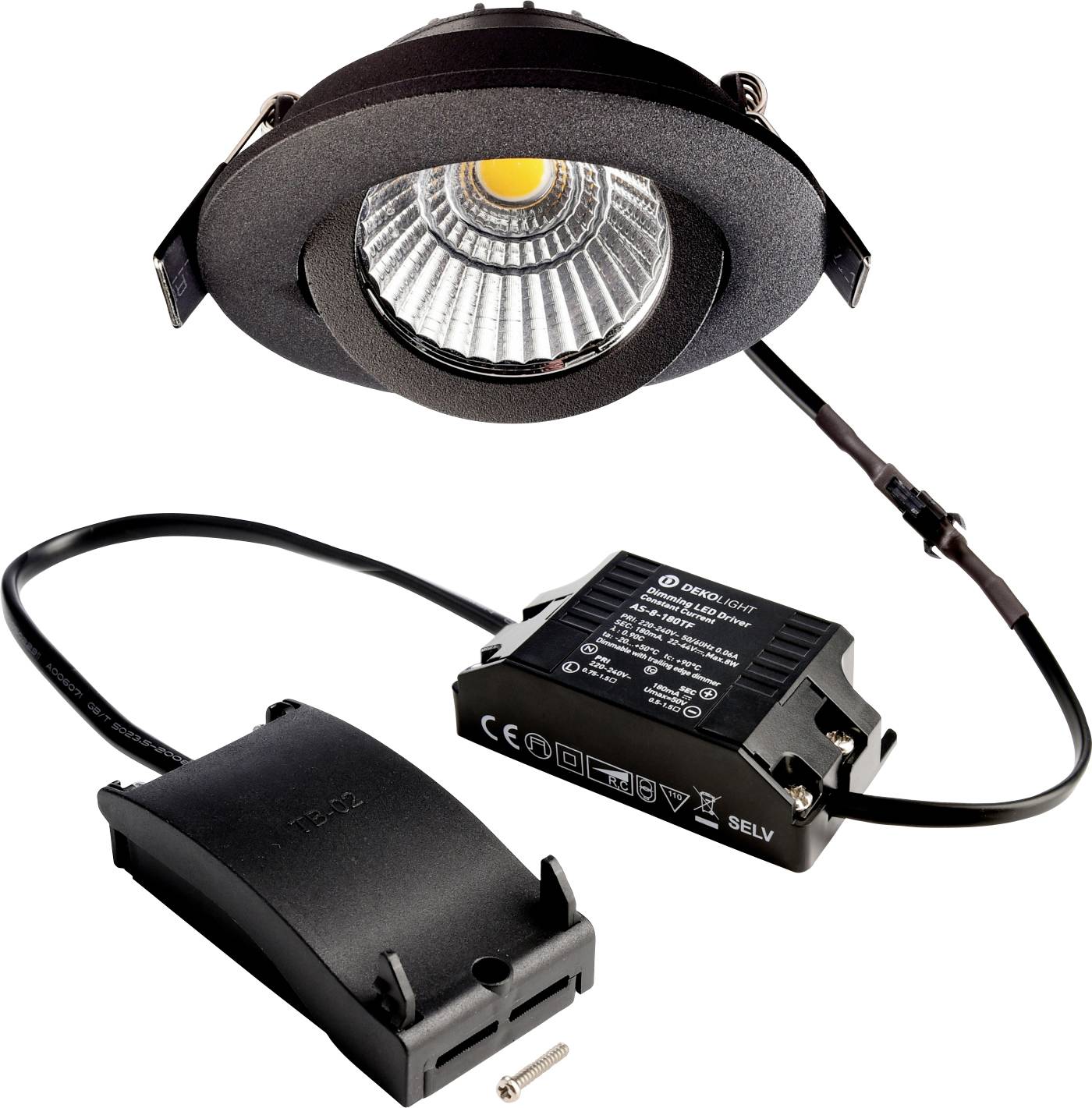 Deko Light 565360 Dione Lámpara LED de encastre Clase de eficiencia energética: F (A - G) COB LED LED instalado de forma fija 8.50 W Schwarz