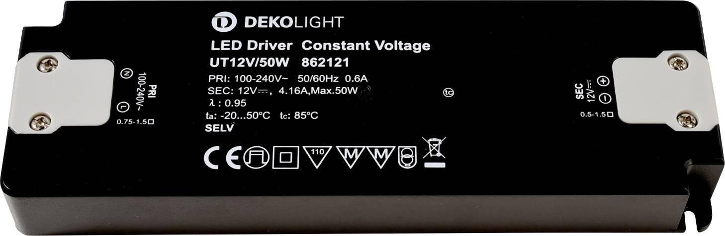 Deko Light FLAT, CV, UT Transformador de LED Tensión constante 0 mA - 4.16 A 12 V/DC 1 UD(S).-0