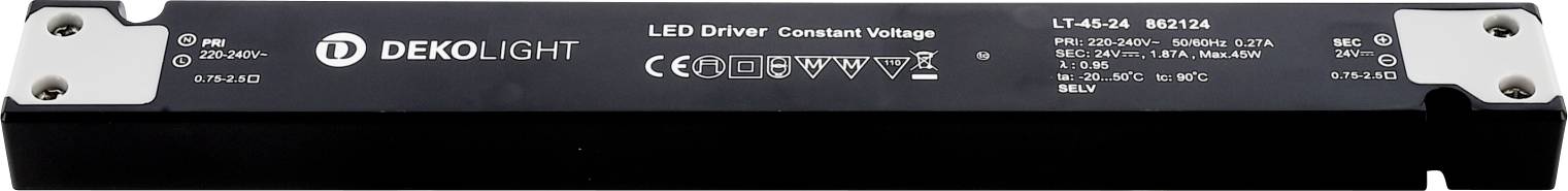 Deko Light LONG-FLAT, CV, LT Transformador de LED Tensión constante 100 W 0 mA - 1.87 A 24 V/DC 1 UD(S).