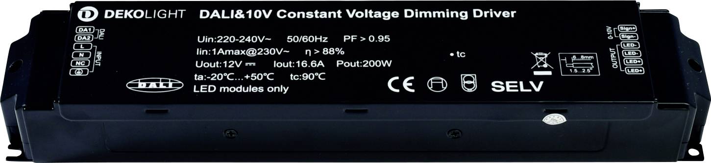 Deko Light BASIC, DIM, CV Transformador de LED Tensión constante 0 mA - 16.70 A 12 V/DC DALI 1 UD(S).