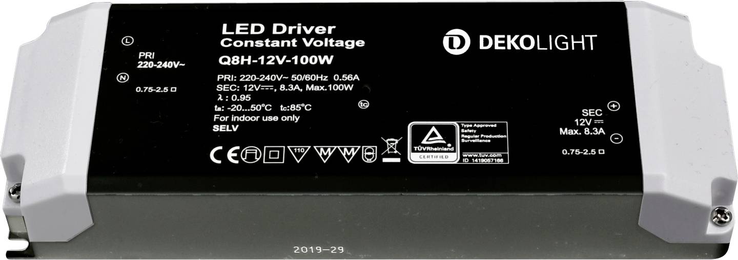 Deko Light BASIC, CV Transformador de LED Tensión constante 0 mA - 8.30 A 12 V/DC 1 UD(S).