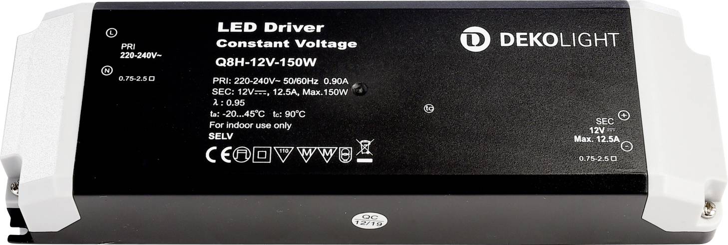 Deko Light BASIC, CV Transformador de LED Tensión constante 0 mA - 12.50 A 12 V/DC 1 UD(S).-0