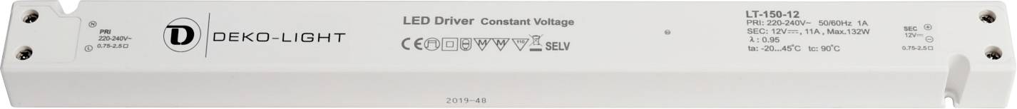 Deko Light LONG-FLAT, CV, LT Transformador de LED Tensión constante 0 mA - 11 A 12 V/DC 1 UD(S).
