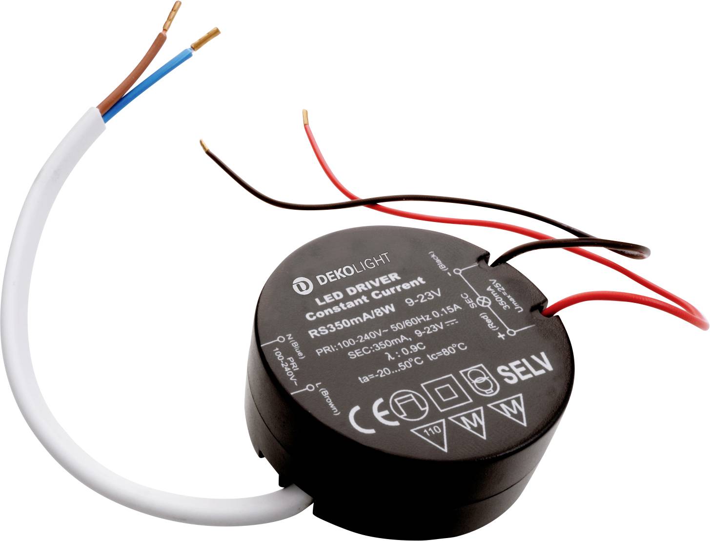 Deko Light ROUND, CC, RS350mA/8W Controlador de LED Corriente constante 8 W 0.35 A 9 - 23 V/DC 1 UD(S).-0