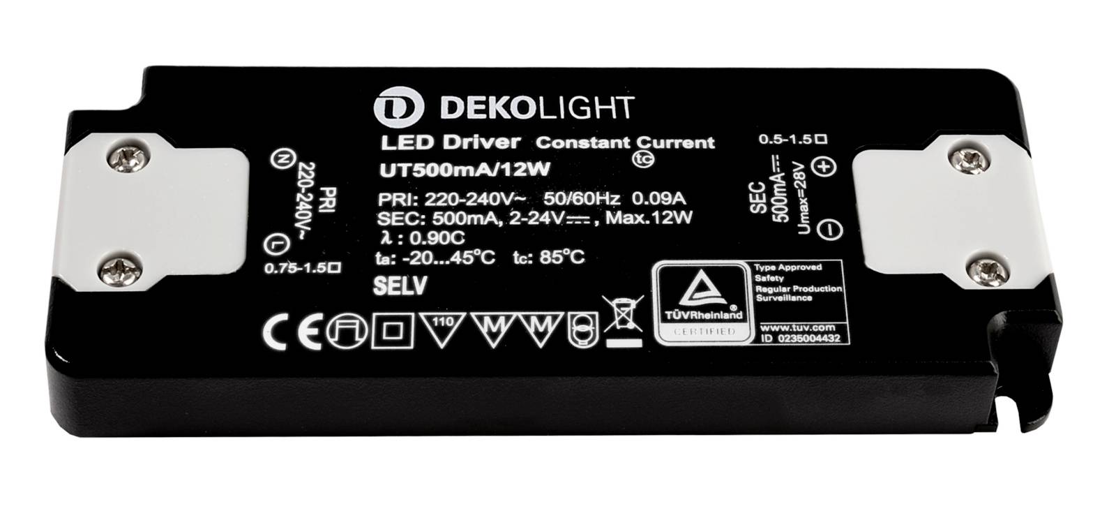 Deko Light FLAT, CC, UT Controlador de LED Corriente constante 12 W 500 mA - 0.50 A 2 - 24 V/DC 1 UD(S).