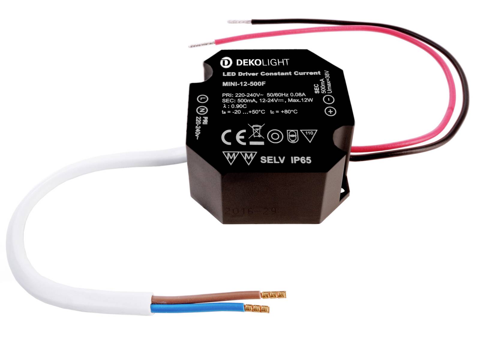 Deko Light OCTO, DIM, CC, RSM Controlador de LED Corriente constante 12 W 500 mA - 0.50 A 12 - 24 V/DC Atenuable 1 UD(S)-0