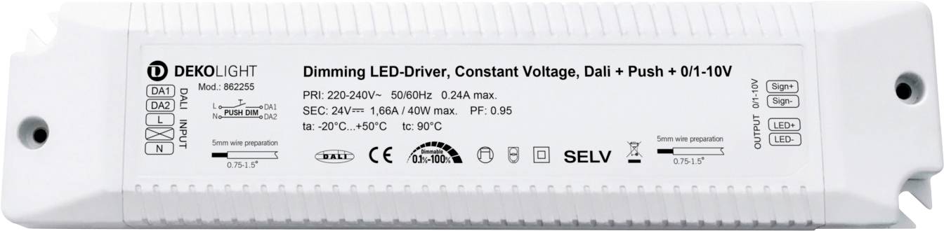 Deko Light BASIC, DIM, CV, LCP Transformador de LED Tensión constante 0 mA - 1.70 A 24 V/DC DALI 1 UD(S).