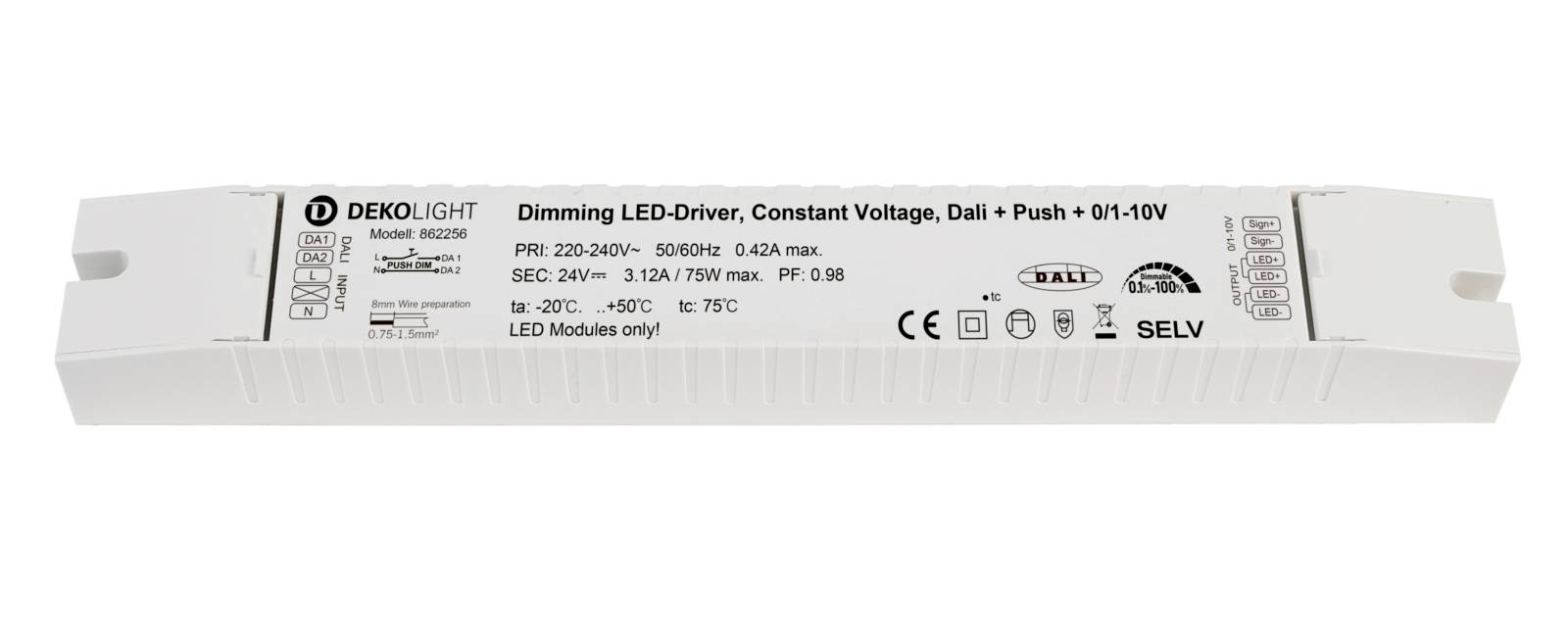 Deko Light BASIC, DIM, CV, LCP Transformador de LED Tensión constante 0 mA - 3.125 A 24 V/DC DALI 1 UD(S).