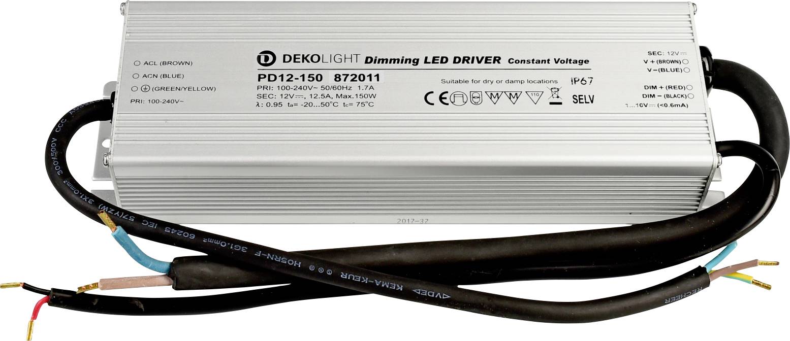 Deko Light IP, DIM, CV, PD Transformador de LED Tensión constante 0 mA - 12.50 A 12 V/DC Atenuable 1 UD(S).