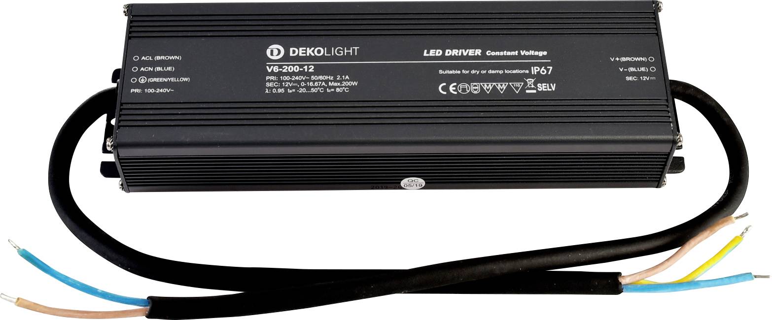 Deko Light IP, CV, V Transformador de LED Tensión constante 0 mA - 16.67 A 12 V/DC 1 UD(S).