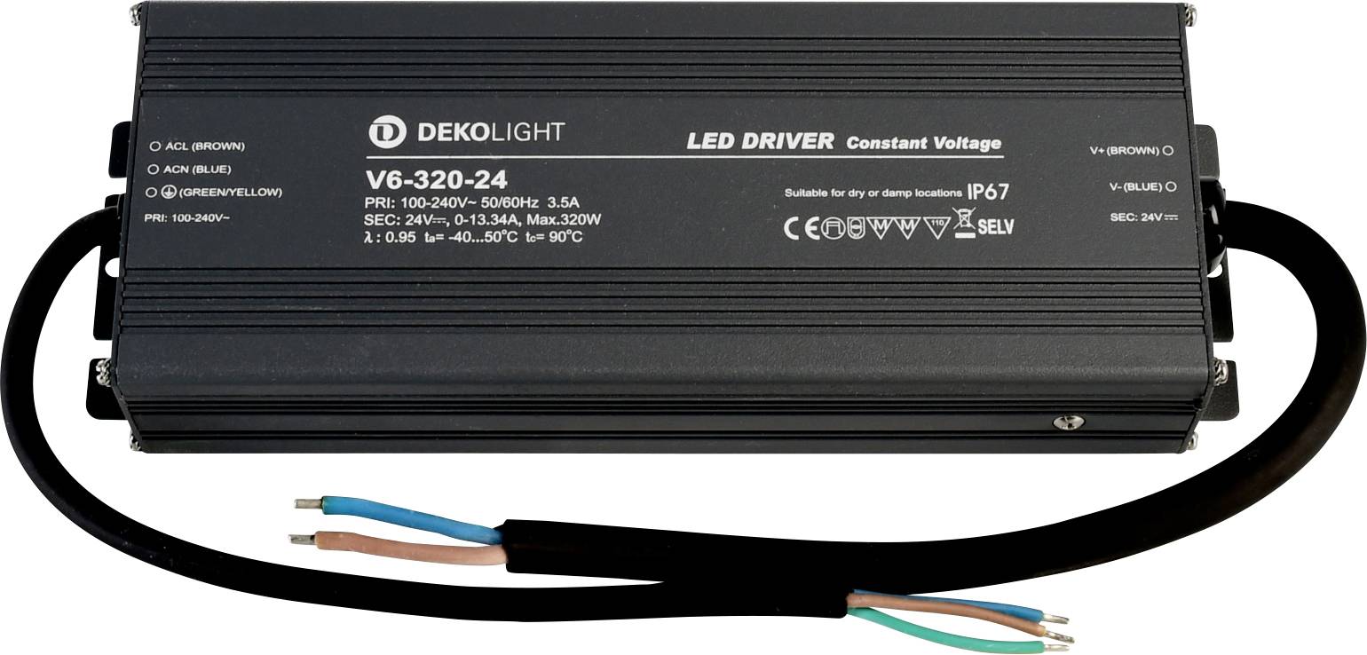 Deko Light IP, CV, V Transformador de LED Tensión constante 320.0 W 0 mA - 13.34 A 24 V/DC Para exteriores 1 UD(S).