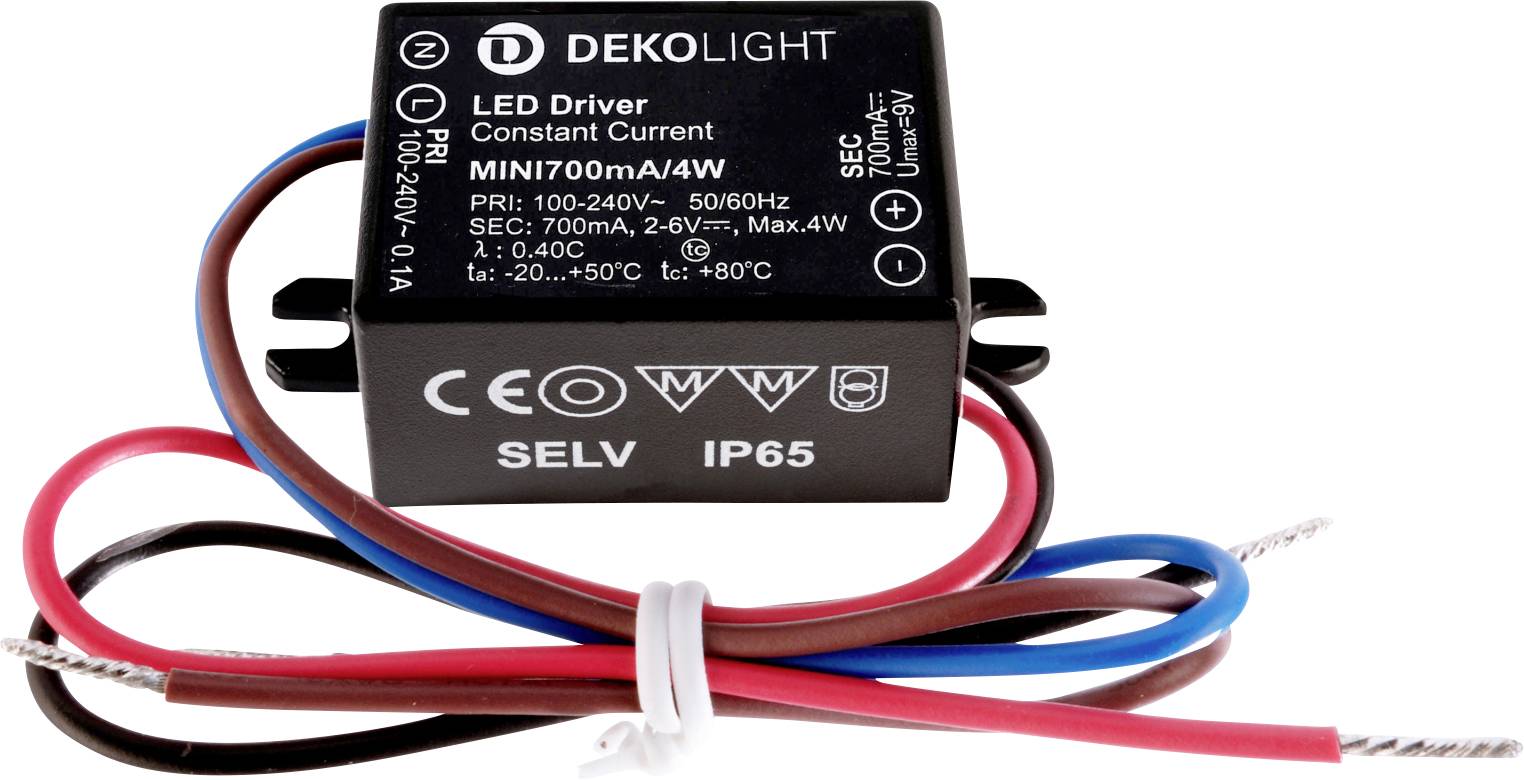 Deko Light MINI, CC Controlador de LED Corriente constante 4 W 0.70 A 2.5 - 6 V/DC 1 UD(S).-0