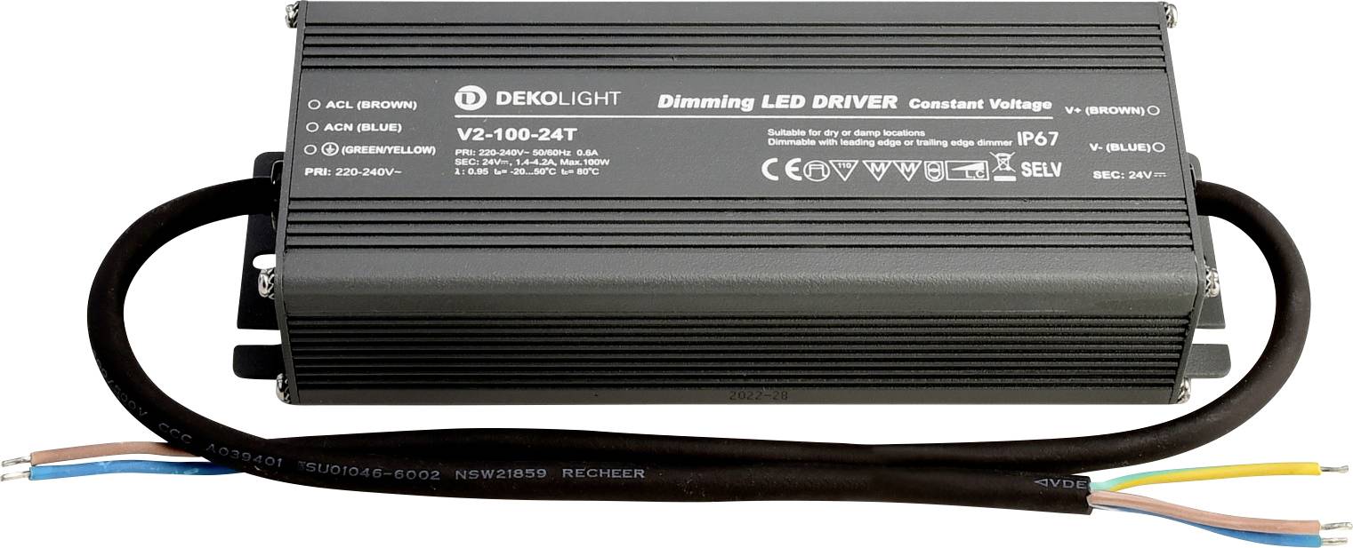 Deko Light IP, DIM CV Transformador de LED Tensión constante 100 W 1400 mA - 4.20 A 24 V/DC Atenuable 1 UD(S).-0